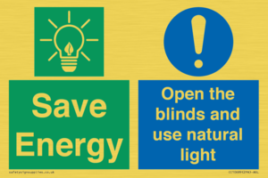 Save Energy open the blinds and use natural light